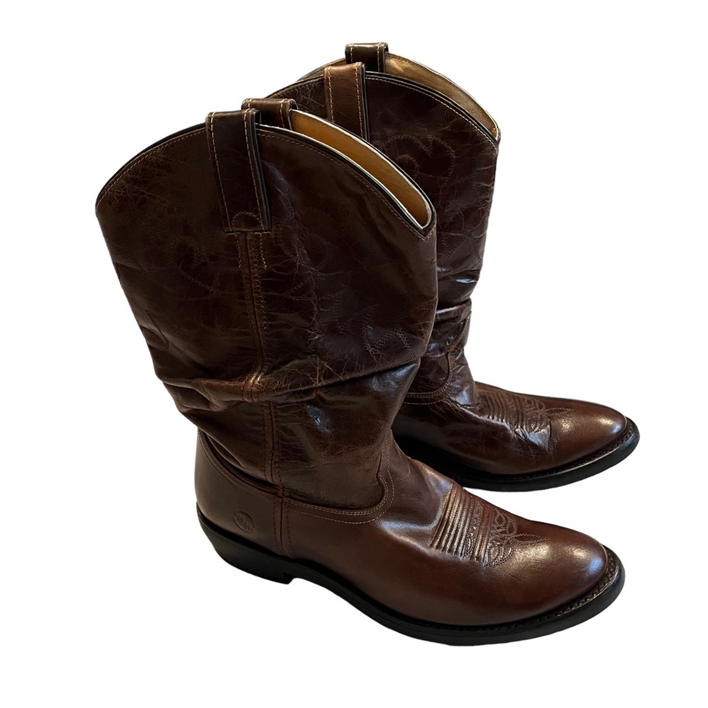 Double H Western Distressed Slouchy Boots, Sz 10 - Picture 1 of 13